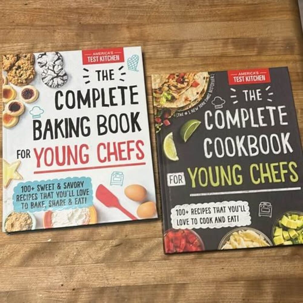Set of 2 America's Test Kitchen Young Chefs Cookbook and Baking Book Set
